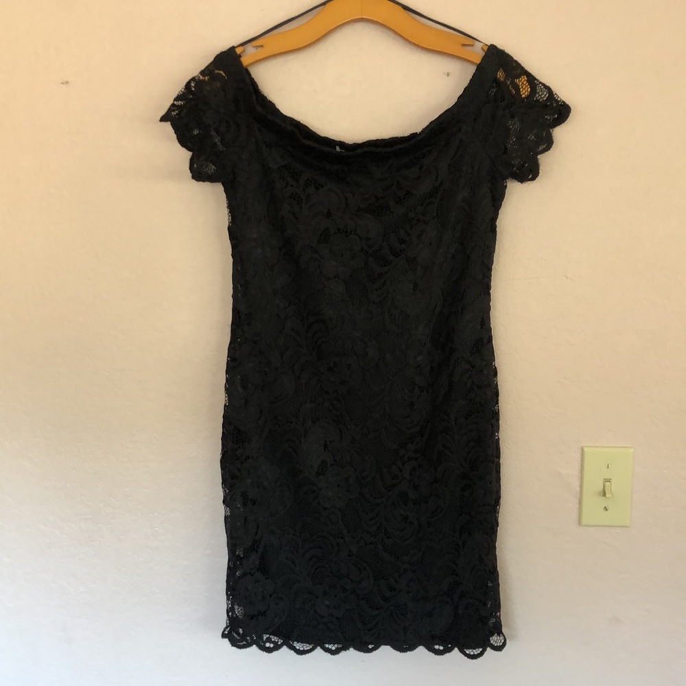 NWOT Ambience black lace dress size L